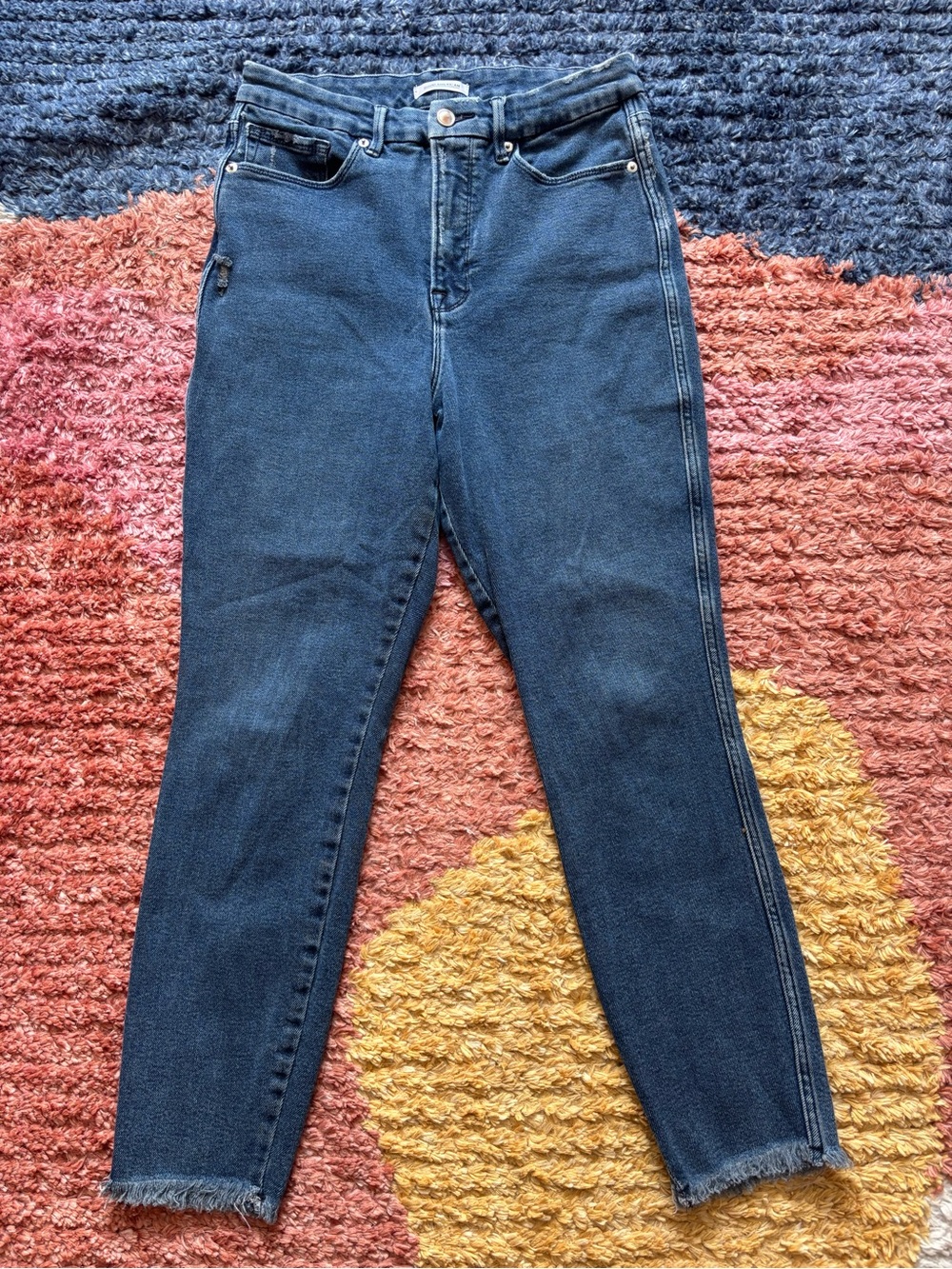 Good American Good Curve Skinny Raw Edge Jeans Size 10/30